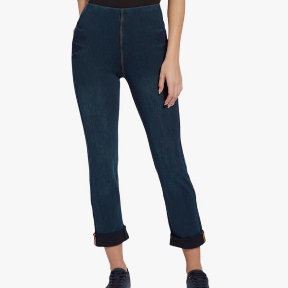 Lysse Women’s Boyfriend Denim Indigo Cotton Cropped Ankle Cuffed Jeans 2XL NWT
